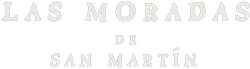 Logotipo correspondiente a la Bodega Las moradas de San Martin, con letras blancas sobre fondo transparente