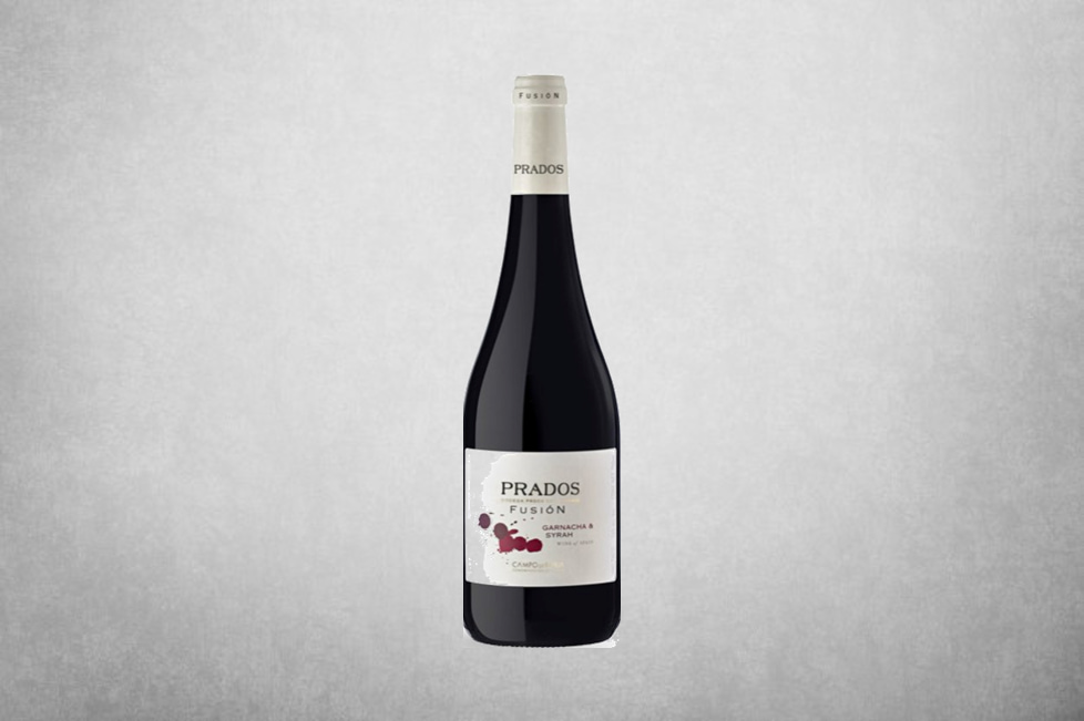 Botella de vino tinto PRADOS Fusion. Bodega Pagos del Moncayo